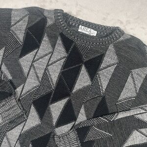 Vintage‎ Area Tag Knit Sweater Men's 3XLT Geometric Crew Pullover Made in USA